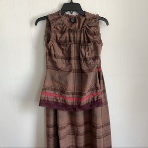 jean paul gaultier two piece set blouse and skirt